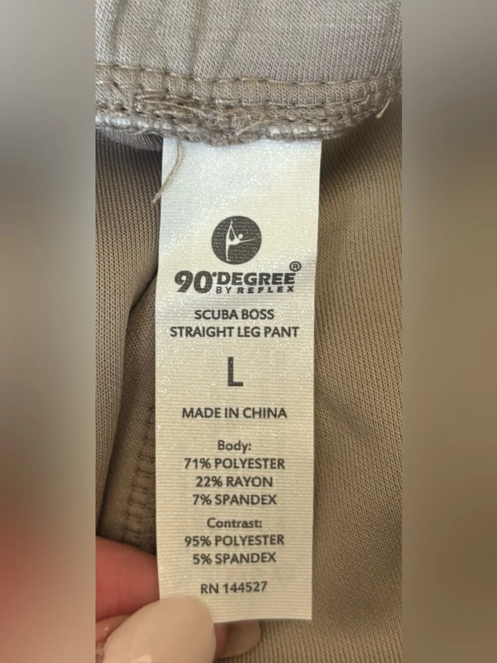 90 DEGREE BY REFLEX Boss Straight Leg
Scuba Knit Pants in Rock Ridge Size L NWT - Picture 4 of 7
